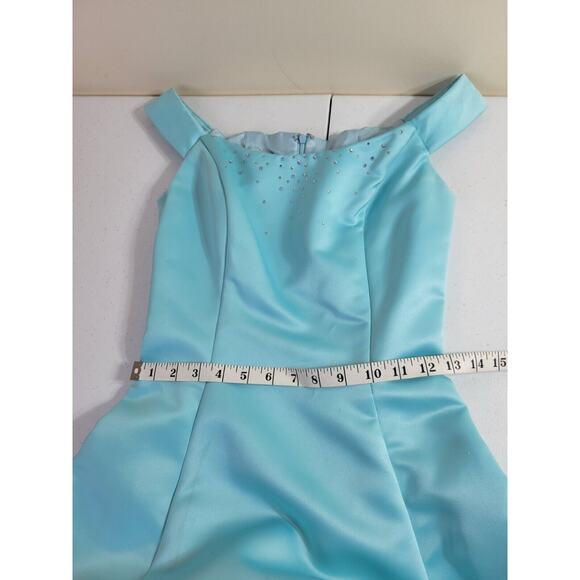 Gunne Sax Jessica McClintock Blue Beaded Evening Dress Women's Size 3/4 - Picture 5 of 16